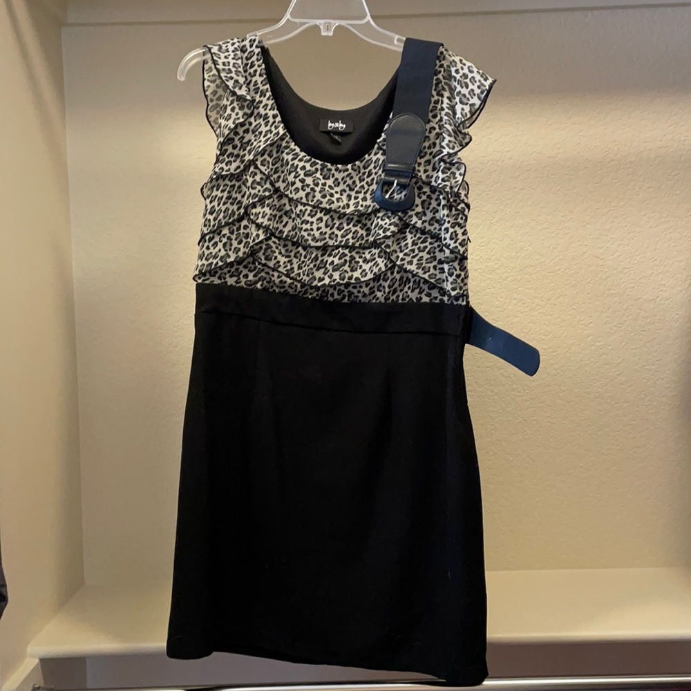 Black and Leopard print dress and belt